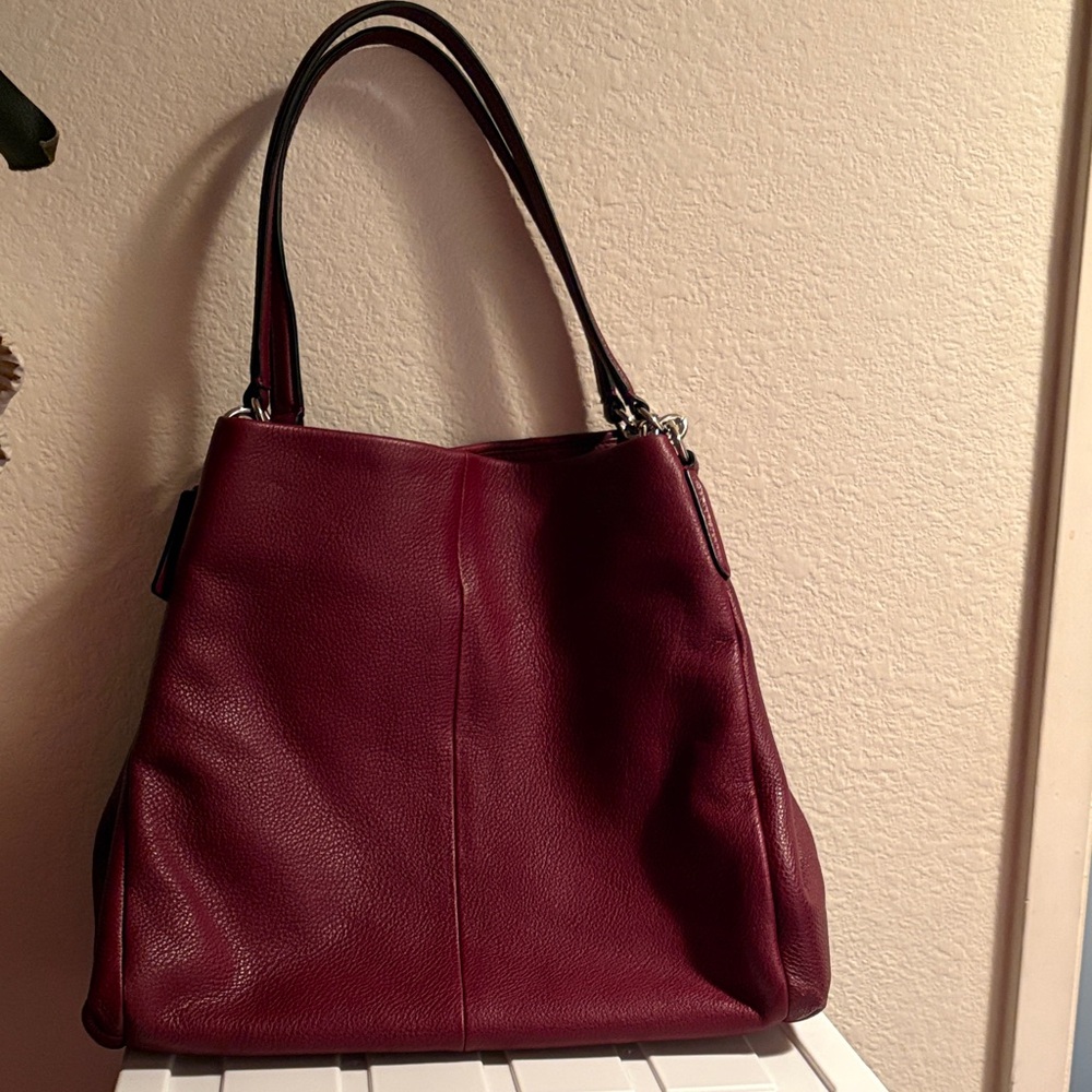 Coach Madison Phoebe Burgundy Leather Bag